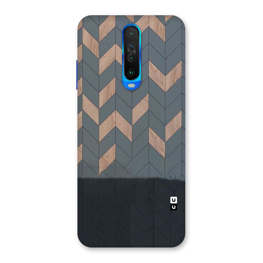 Greyish Wood Design Back Case for Poco X2