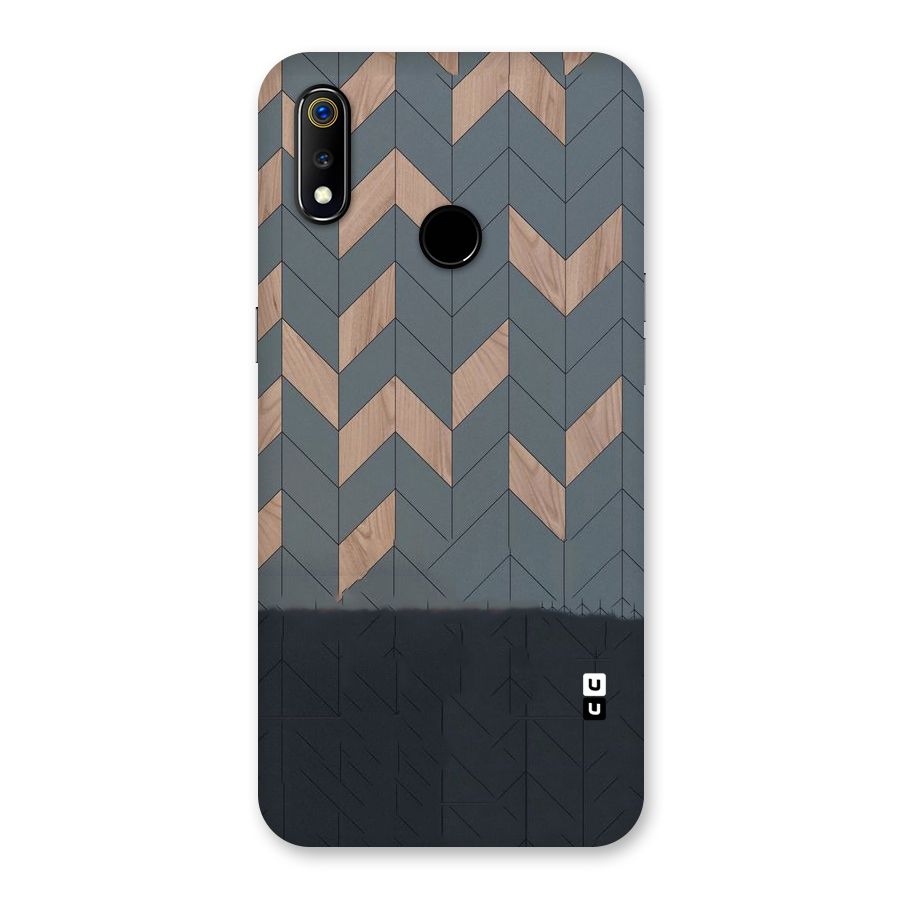 Greyish Wood Design Back Case for Realme 3