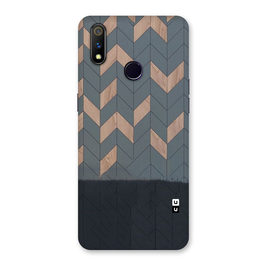 Greyish Wood Design Back Case for Realme 3 Pro
