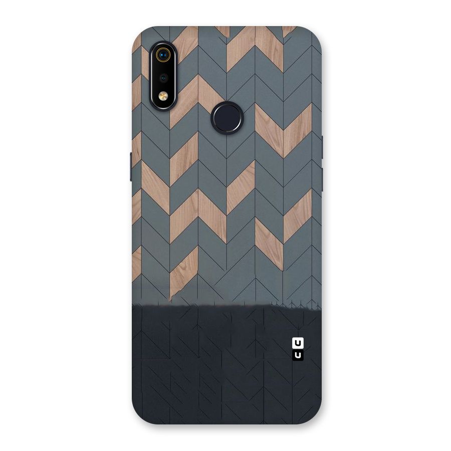 Greyish Wood Design Back Case for Realme 3i