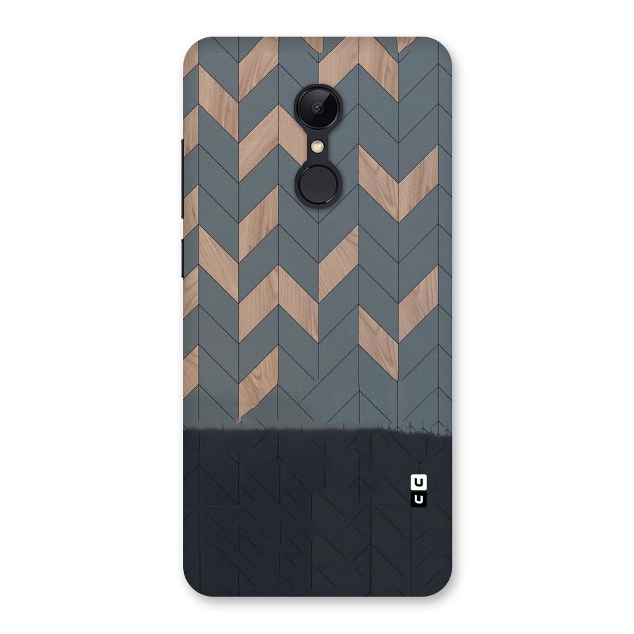 Greyish Wood Design Back Case for Redmi 5