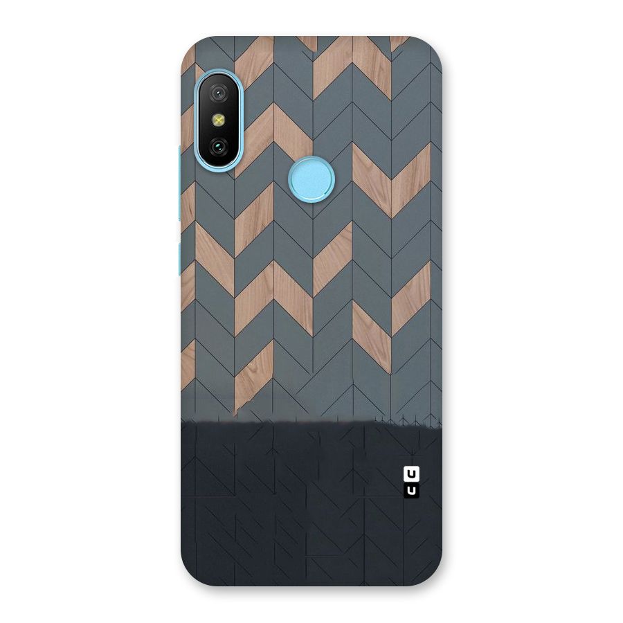 Greyish Wood Design Back Case for Redmi 6 Pro