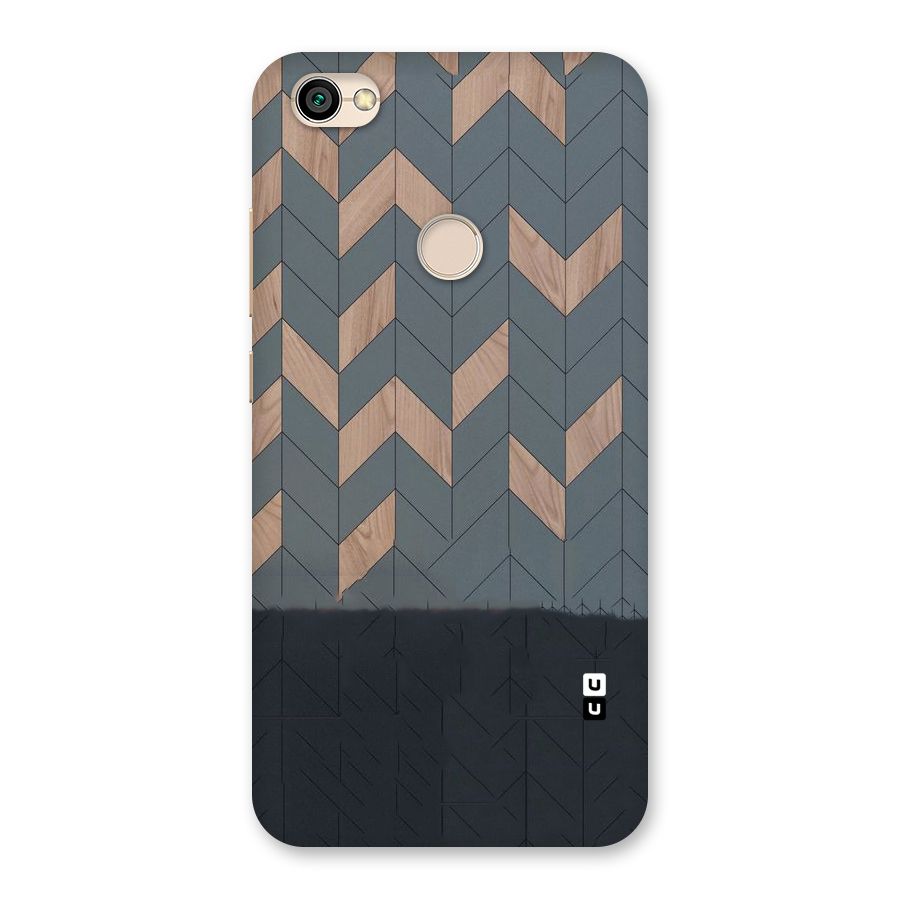 Greyish Wood Design Back Case for Redmi Y1 2017