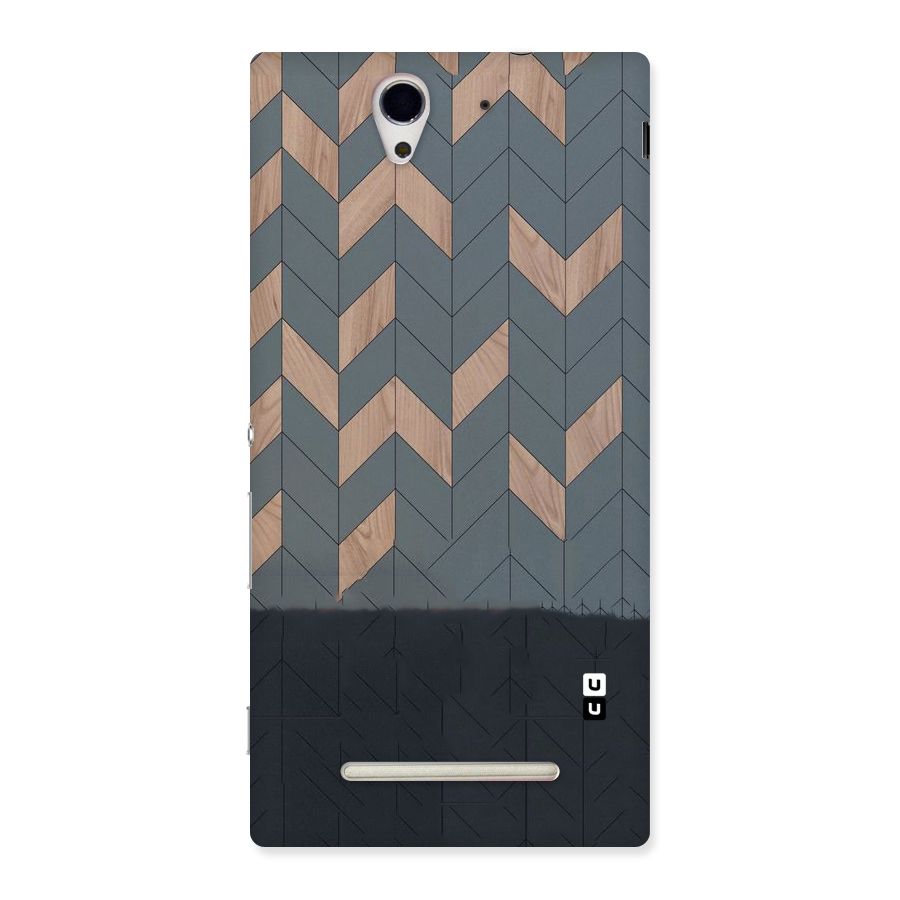 Greyish Wood Design Back Case for Sony Xperia C3