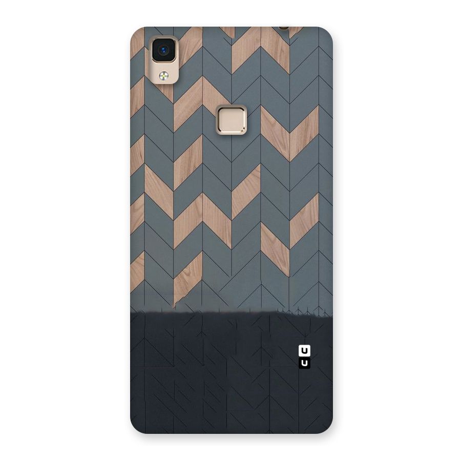 Greyish Wood Design Back Case for V3 Max