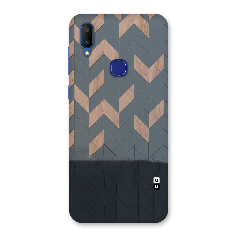 Greyish Wood Design Back Case for Vivo V11