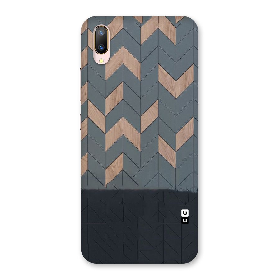 Greyish Wood Design Back Case for Vivo V11 Pro