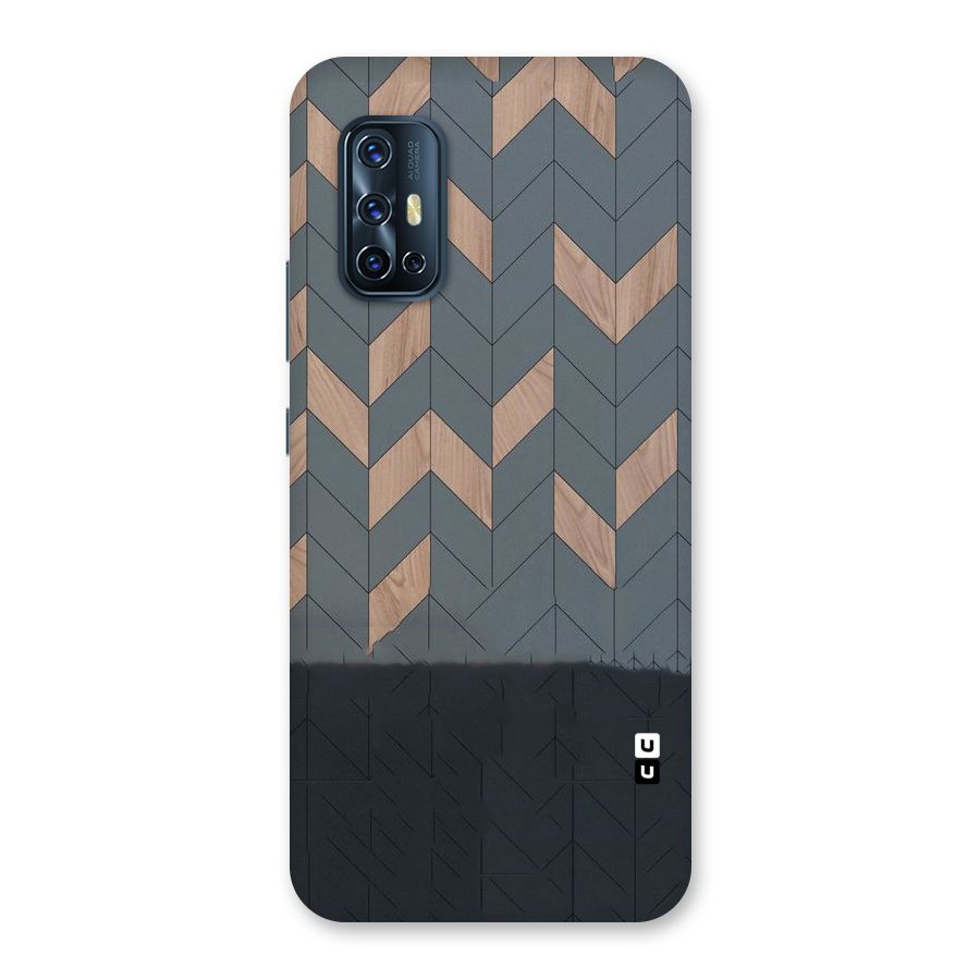 Greyish Wood Design Back Case for Vivo V17