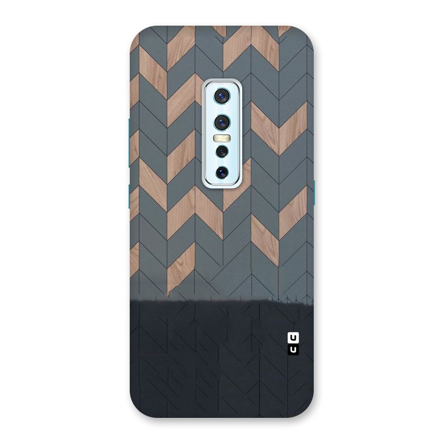 Greyish Wood Design Back Case for Vivo V17 Pro