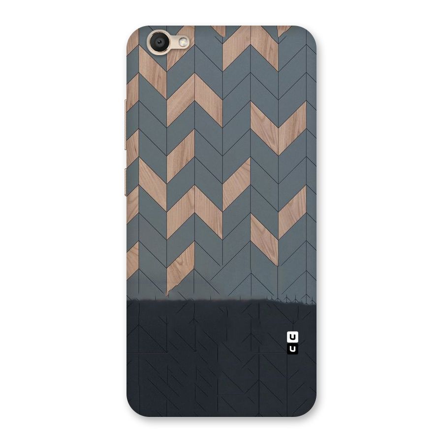 Greyish Wood Design Back Case for Vivo V5
