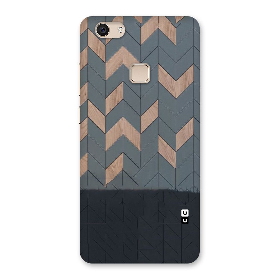 Greyish Wood Design Back Case for Vivo V7