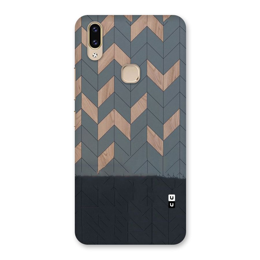 Greyish Wood Design Back Case for Vivo V9 Youth