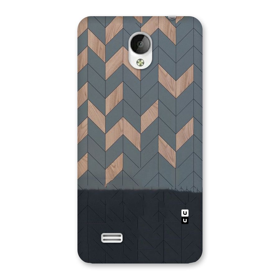 Greyish Wood Design Back Case for Vivo Y21