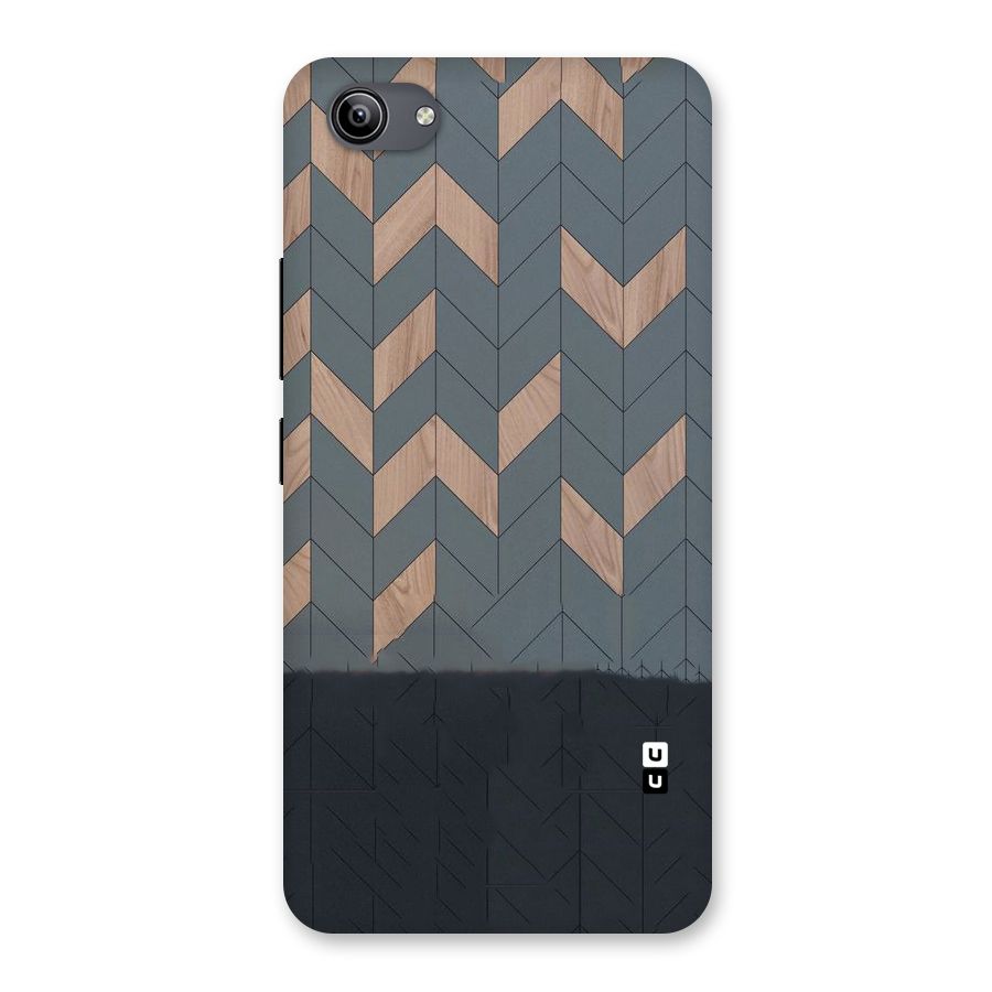 Greyish Wood Design Back Case for Vivo Y81i