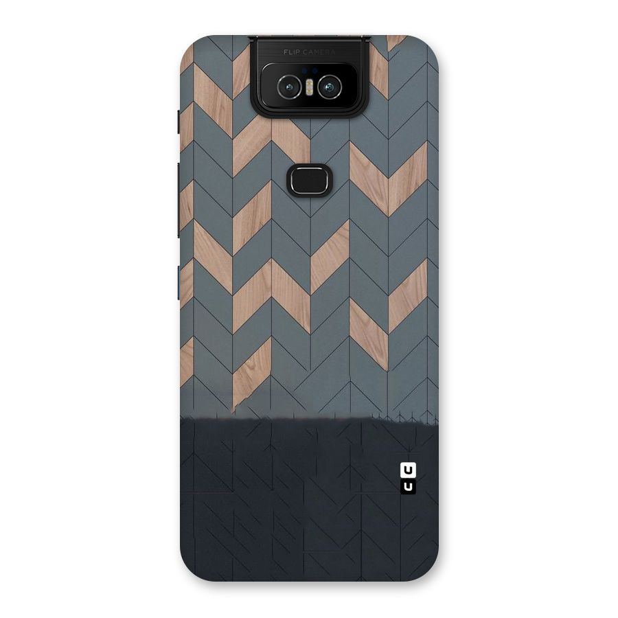 Greyish Wood Design Back Case for Zenfone 6z