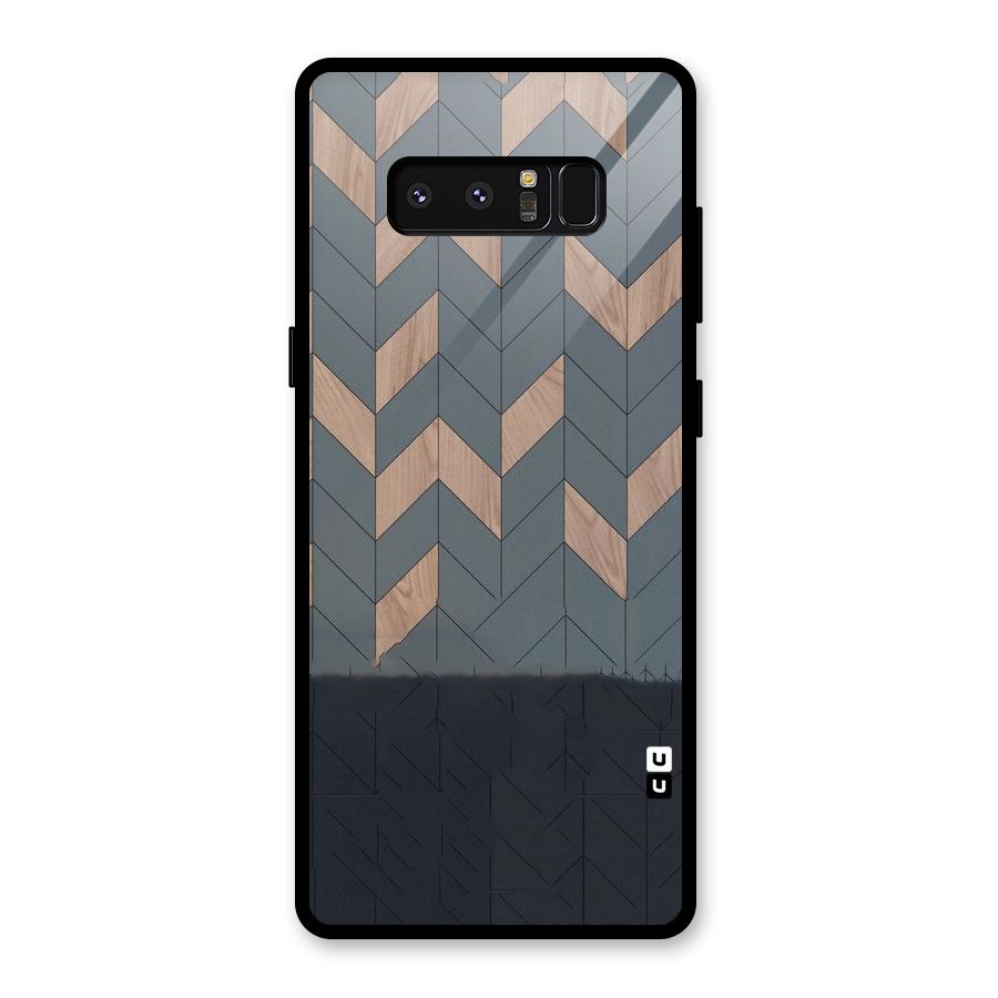 Greyish Wood Design Glass Back Case for Galaxy Note 8