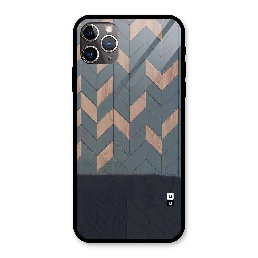 Greyish Wood Design Glass Back Case for iPhone 11 Pro Max