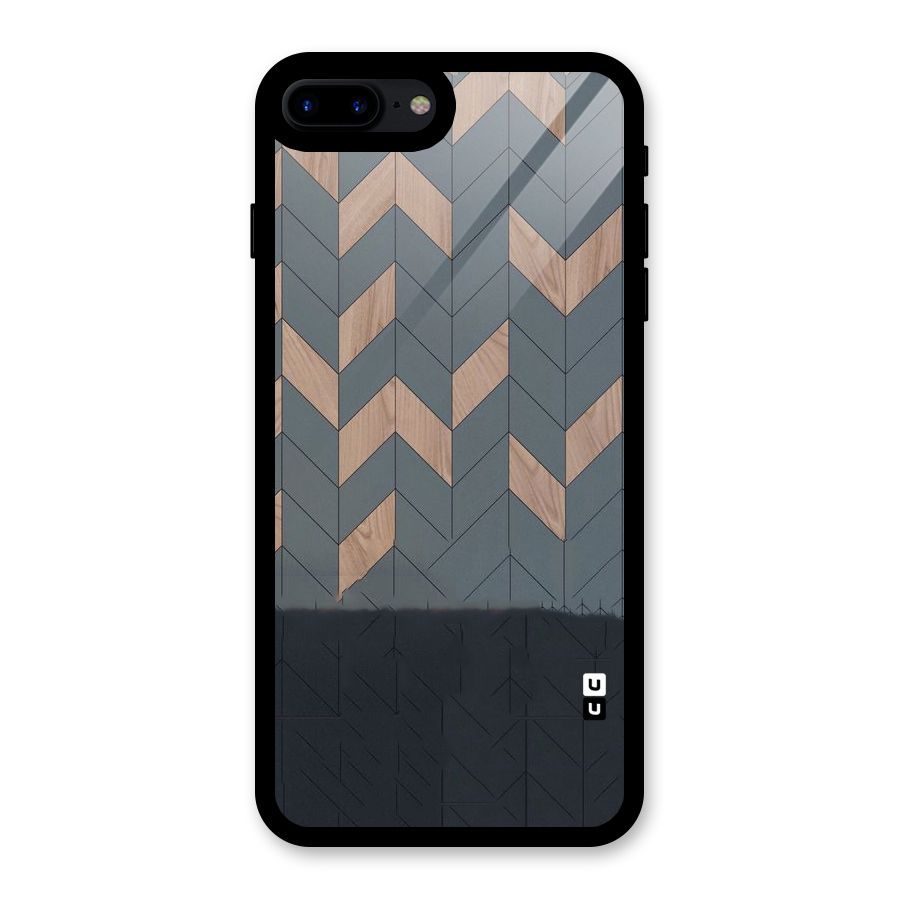 Greyish Wood Design Glass Back Case for iPhone 8 Plus
