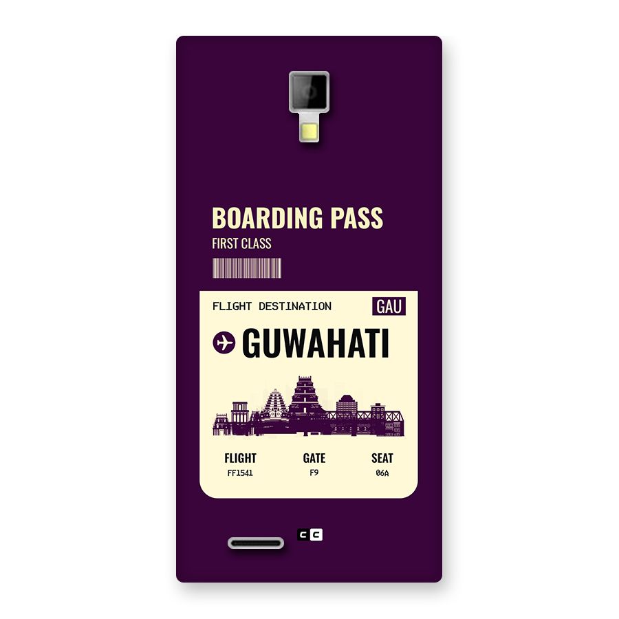 Guwahati Boarding Pass Back Case for Canvas Xpress A99