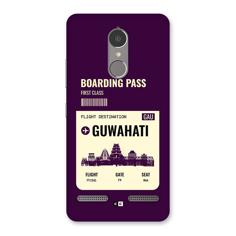 Guwahati Boarding Pass Back Case for Lenovo K6