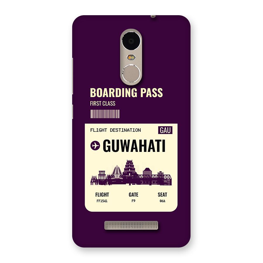 Guwahati Boarding Pass Back Case for Redmi Note 3
