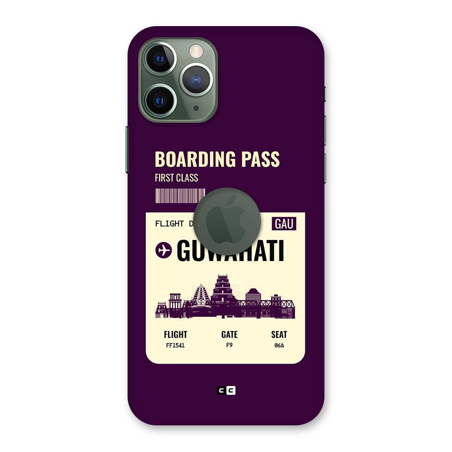Guwahati Boarding Pass Back Case for iPhone 11 Pro Logo Cut