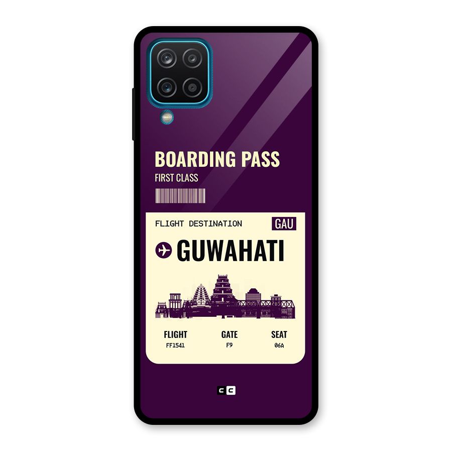 Guwahati Boarding Pass Glass Back Case for Galaxy A12
