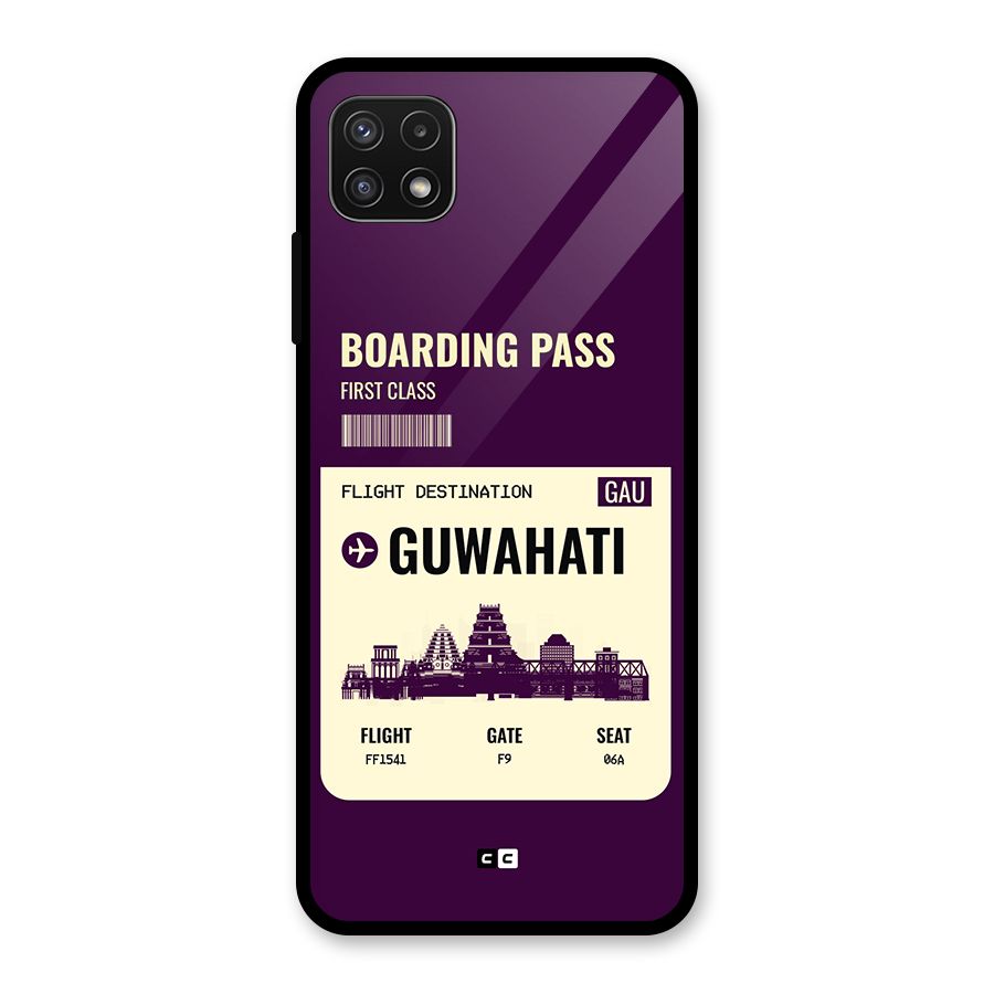 Guwahati Boarding Pass Glass Back Case for Galaxy A22 5G
