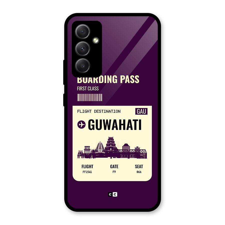 Guwahati Boarding Pass Glass Back Case for Galaxy A34