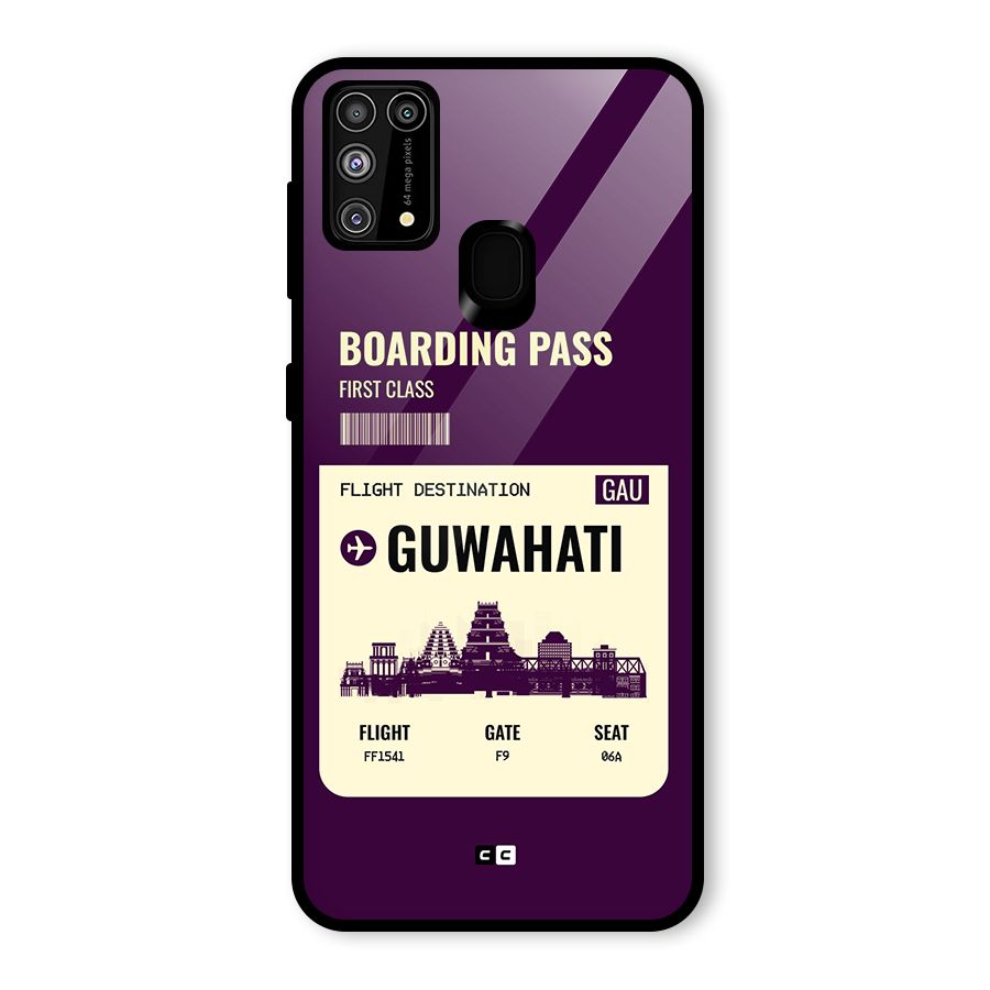 Guwahati Boarding Pass Glass Back Case for Galaxy M31