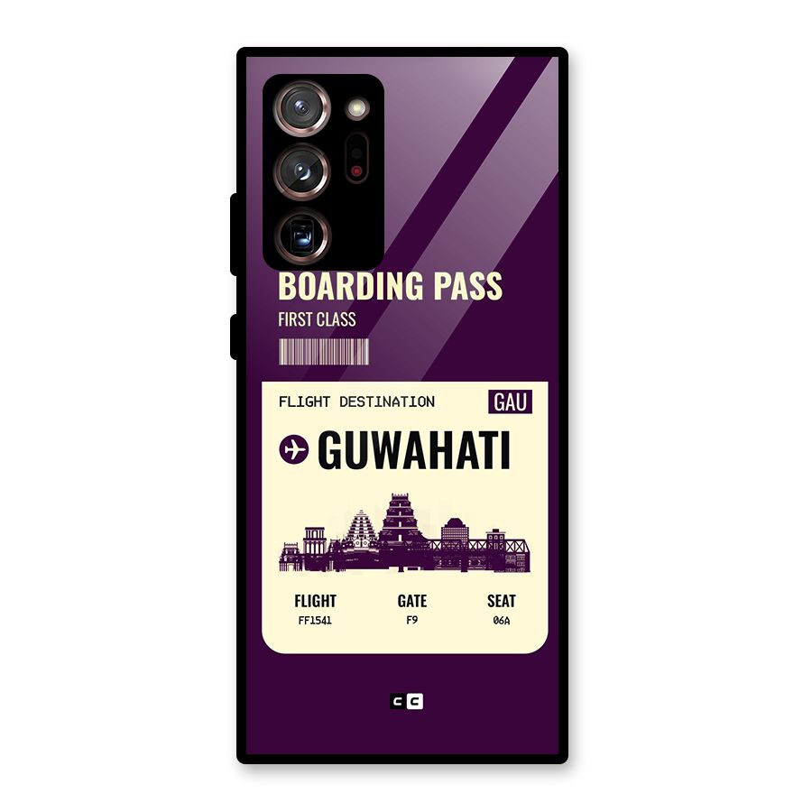 Guwahati Boarding Pass Glass Back Case for Galaxy Note 20 Ultra