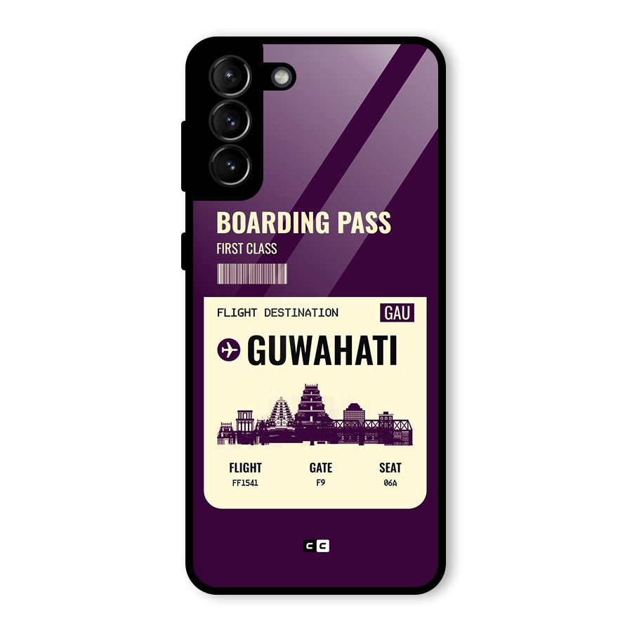 Guwahati Boarding Pass Glass Back Case for Galaxy S21 Plus