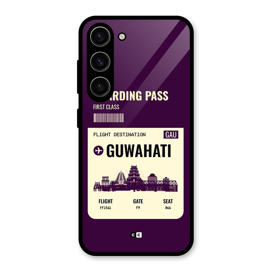 Guwahati Boarding Pass Glass Back Case for Galaxy S23