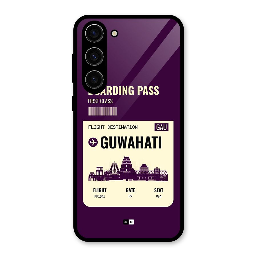 Guwahati Boarding Pass Glass Back Case for Galaxy S23 Plus