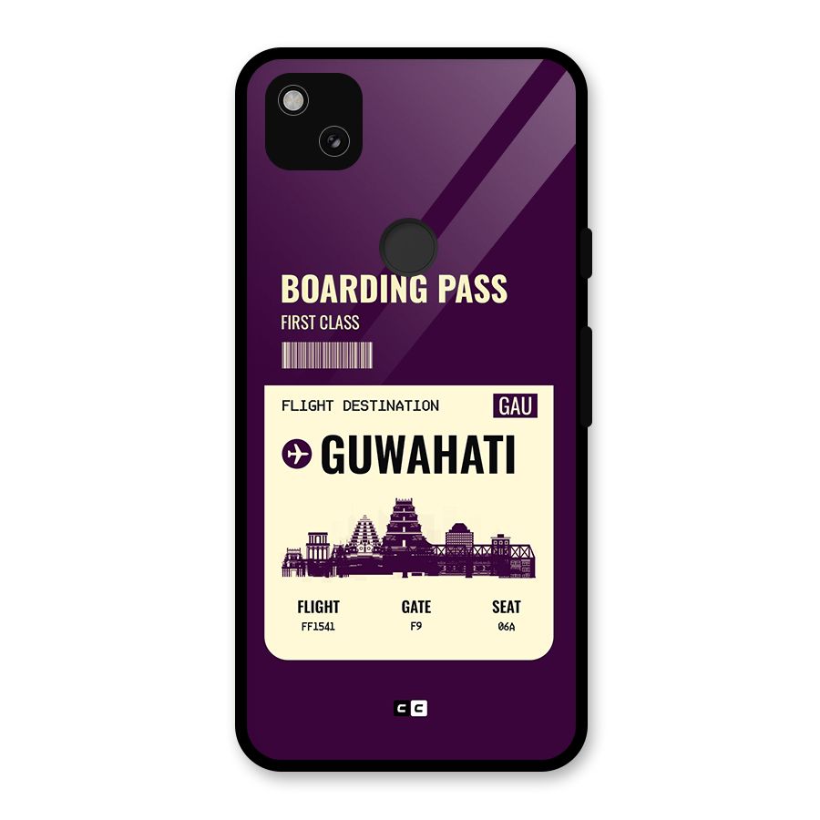 Guwahati Boarding Pass Glass Back Case for Google Pixel 4a