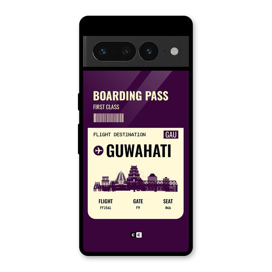 Guwahati Boarding Pass Glass Back Case for Google Pixel 7 Pro