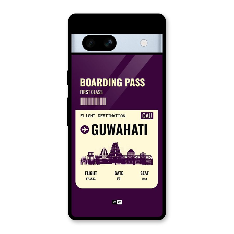 Guwahati Boarding Pass Glass Back Case for Google Pixel 7a