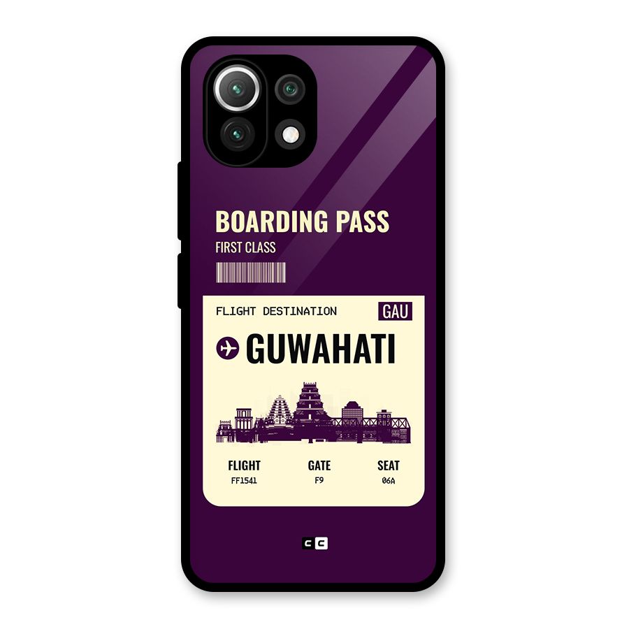Guwahati Boarding Pass Glass Back Case for Mi 11 Lite NE 5G