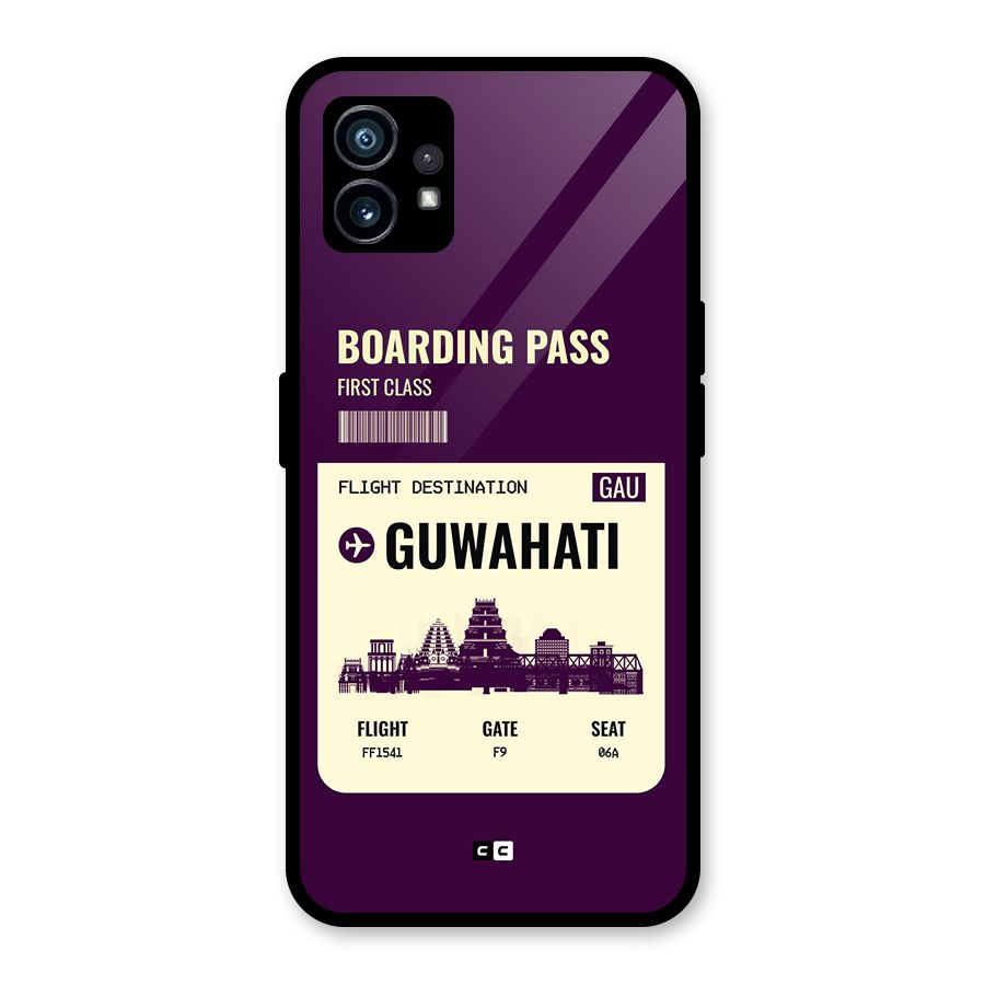 Guwahati Boarding Pass Glass Back Case for Nothing Phone 1