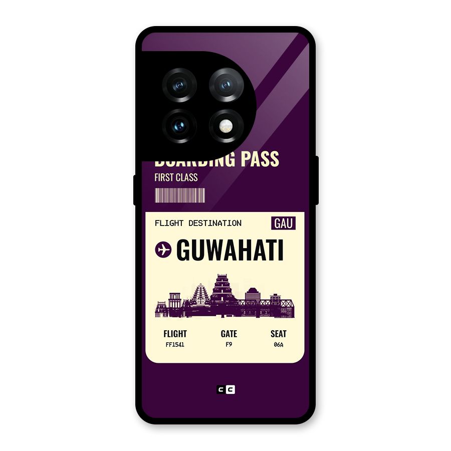 Guwahati Boarding Pass Glass Back Case for OnePlus 11