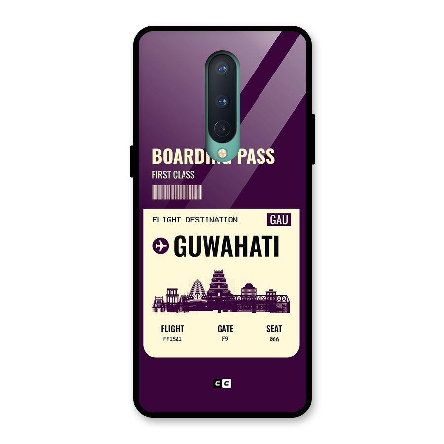 Guwahati Boarding Pass Glass Back Case for OnePlus 8
