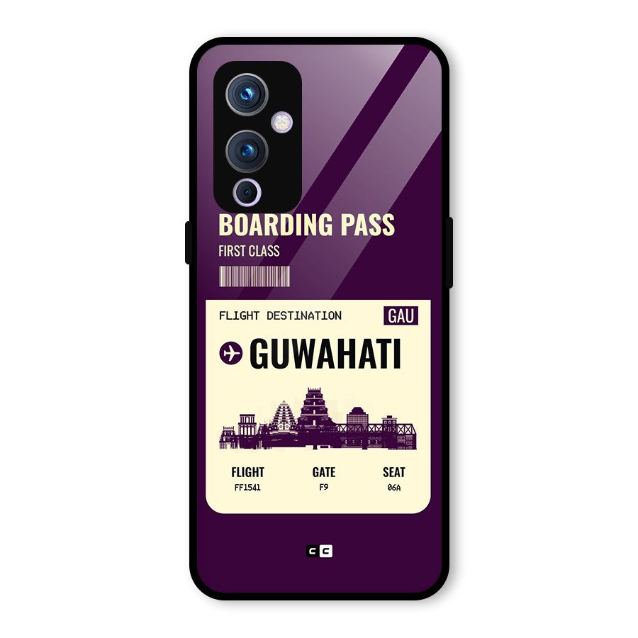 Guwahati Boarding Pass Glass Back Case for OnePlus 9