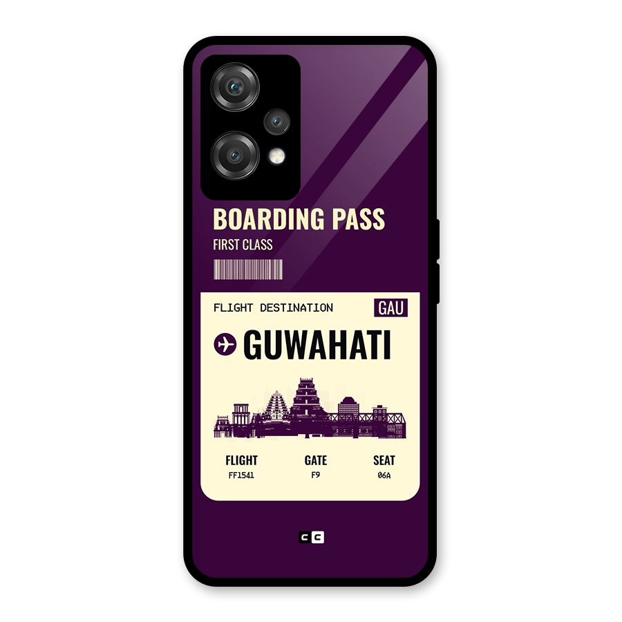 Guwahati Boarding Pass Glass Back Case for OnePlus Nord CE 2 Lite 5G