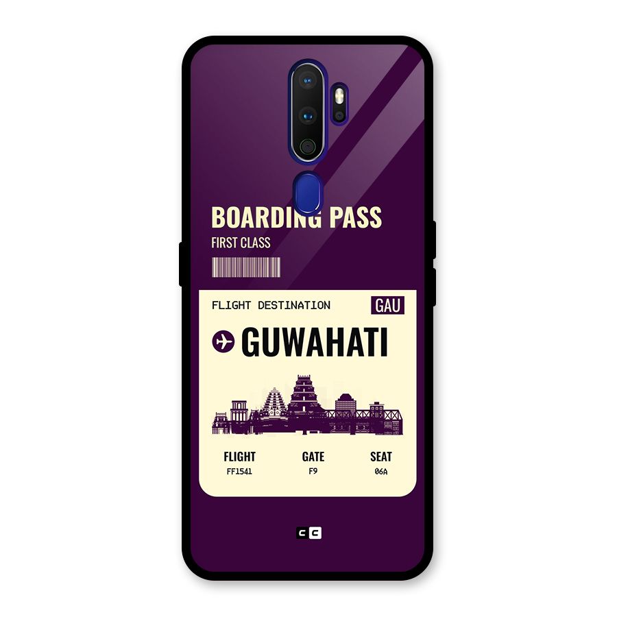 Guwahati Boarding Pass Glass Back Case for Oppo A9 (2020)