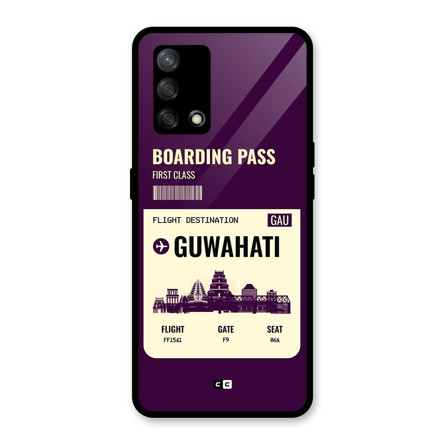Guwahati Boarding Pass Glass Back Case for Oppo F19s
