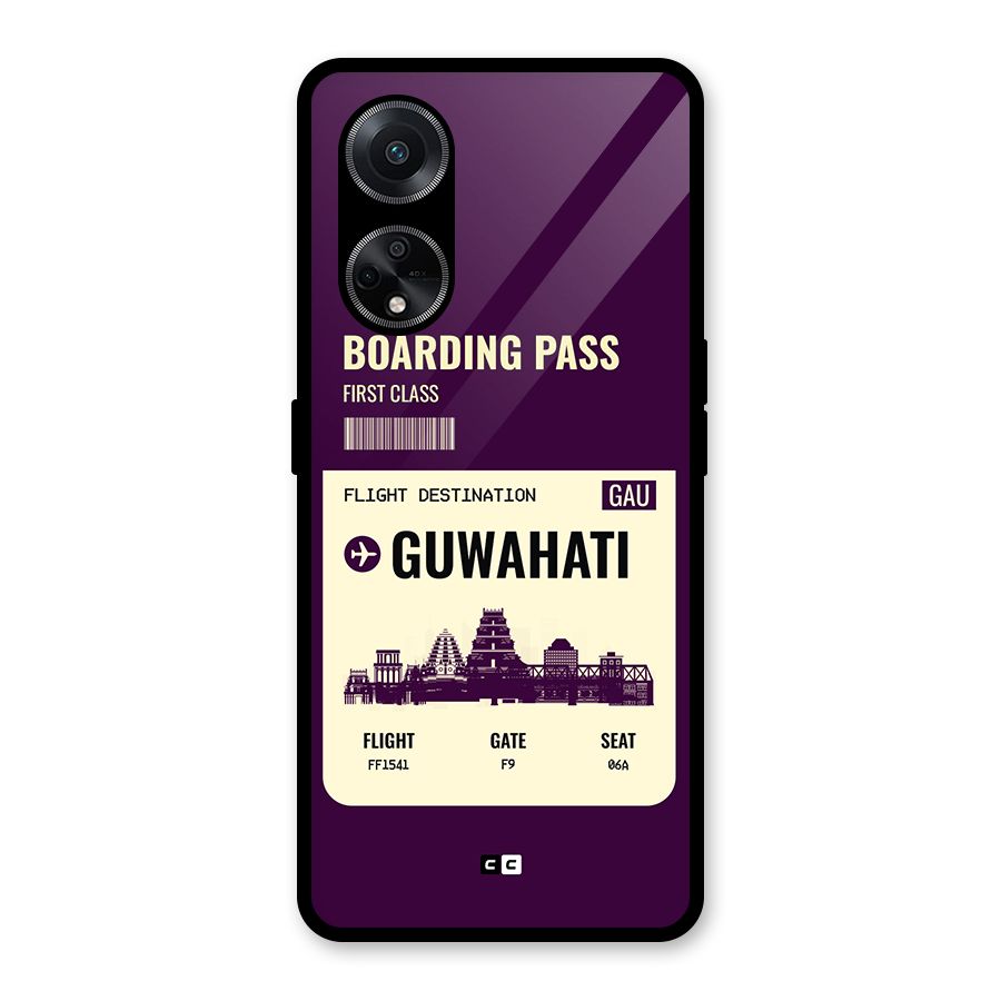 Guwahati Boarding Pass Glass Back Case for Oppo F23