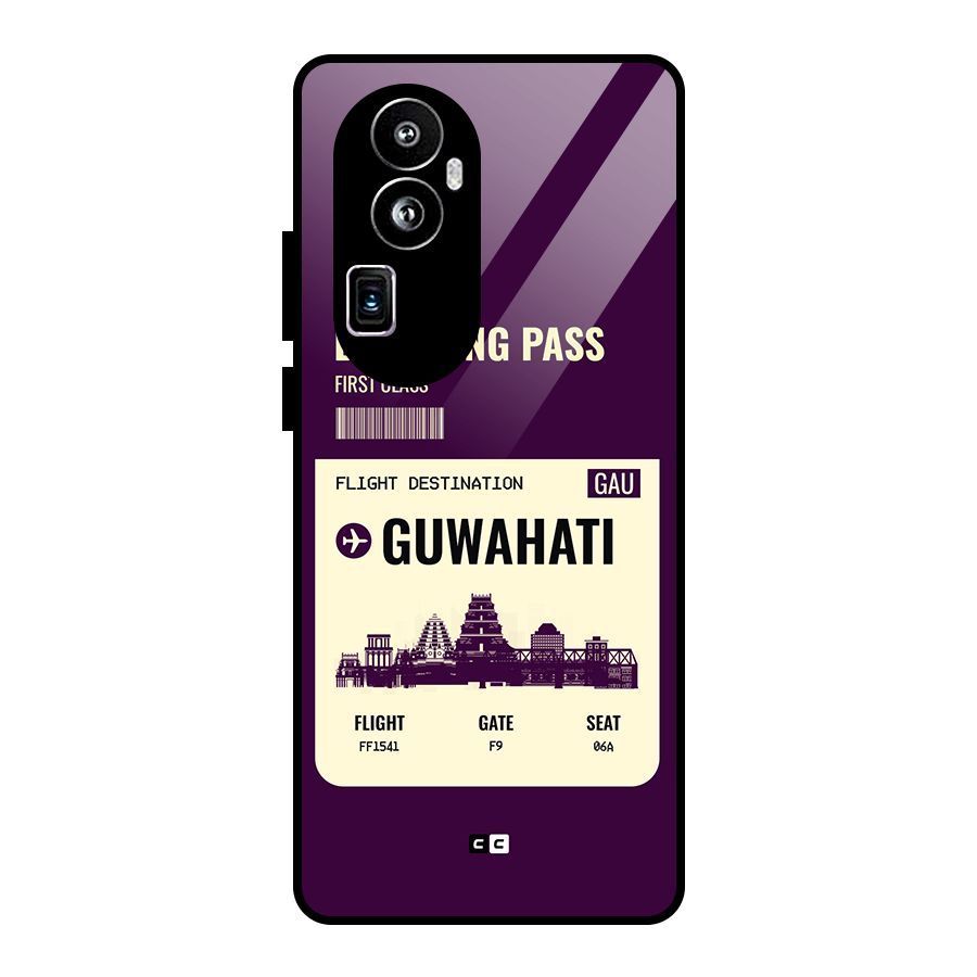 Guwahati Boarding Pass Glass Back Case for Oppo Reno10 Pro Plus