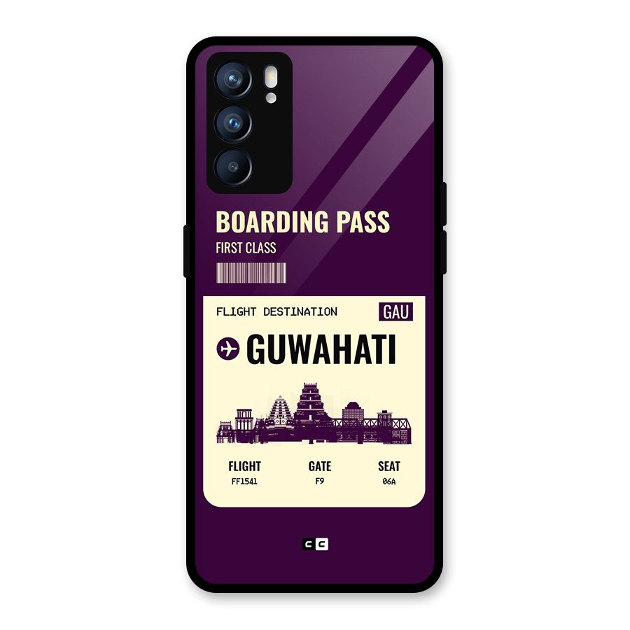 Guwahati Boarding Pass Glass Back Case for Oppo Reno6 5G