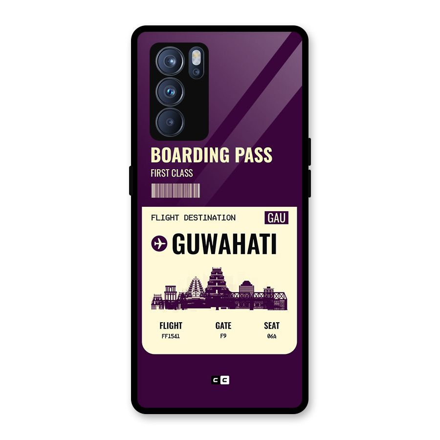 Guwahati Boarding Pass Glass Back Case for Oppo Reno6 Pro 5G