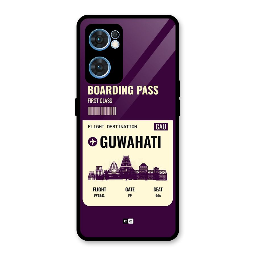 Guwahati Boarding Pass Glass Back Case for Oppo Reno7 5G